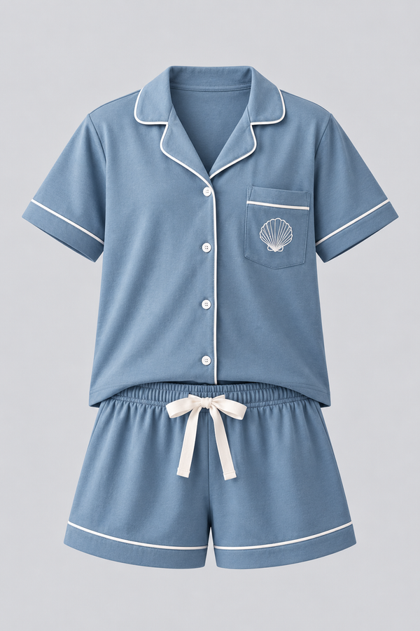 SEA LA VIE POCKET CHILDREN'S SHORTS SET HARBOR BLU
