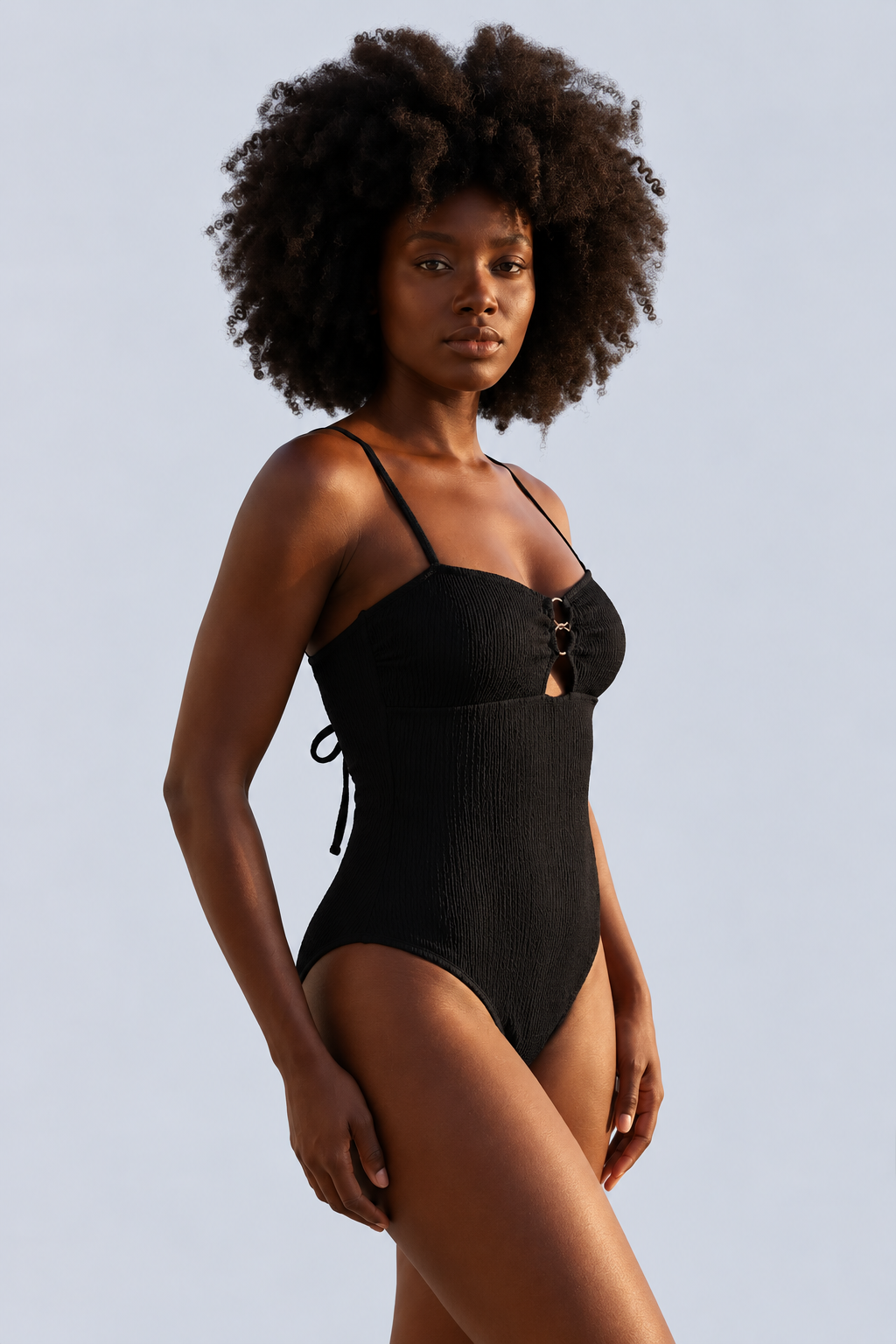 SILVERLINE CROSS STRAP WOMEN'S SWIMSUIT BLACK