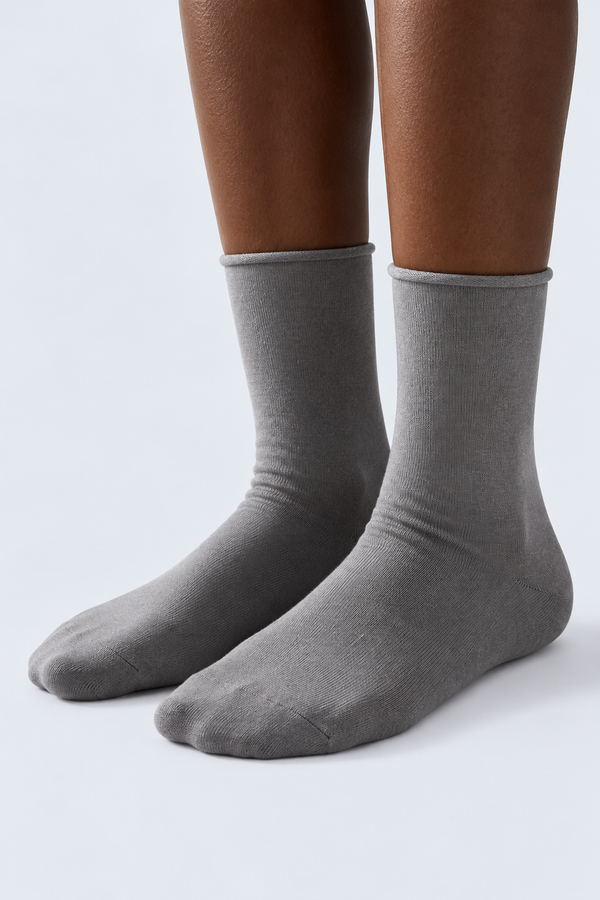ELASTIC MODAL WOMEN SOCKS DARK GREY