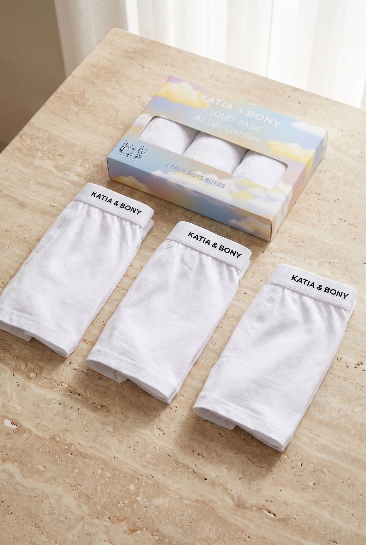 3PCK BASIC BOXED BOYS' BOXER SHORTS WHITE
