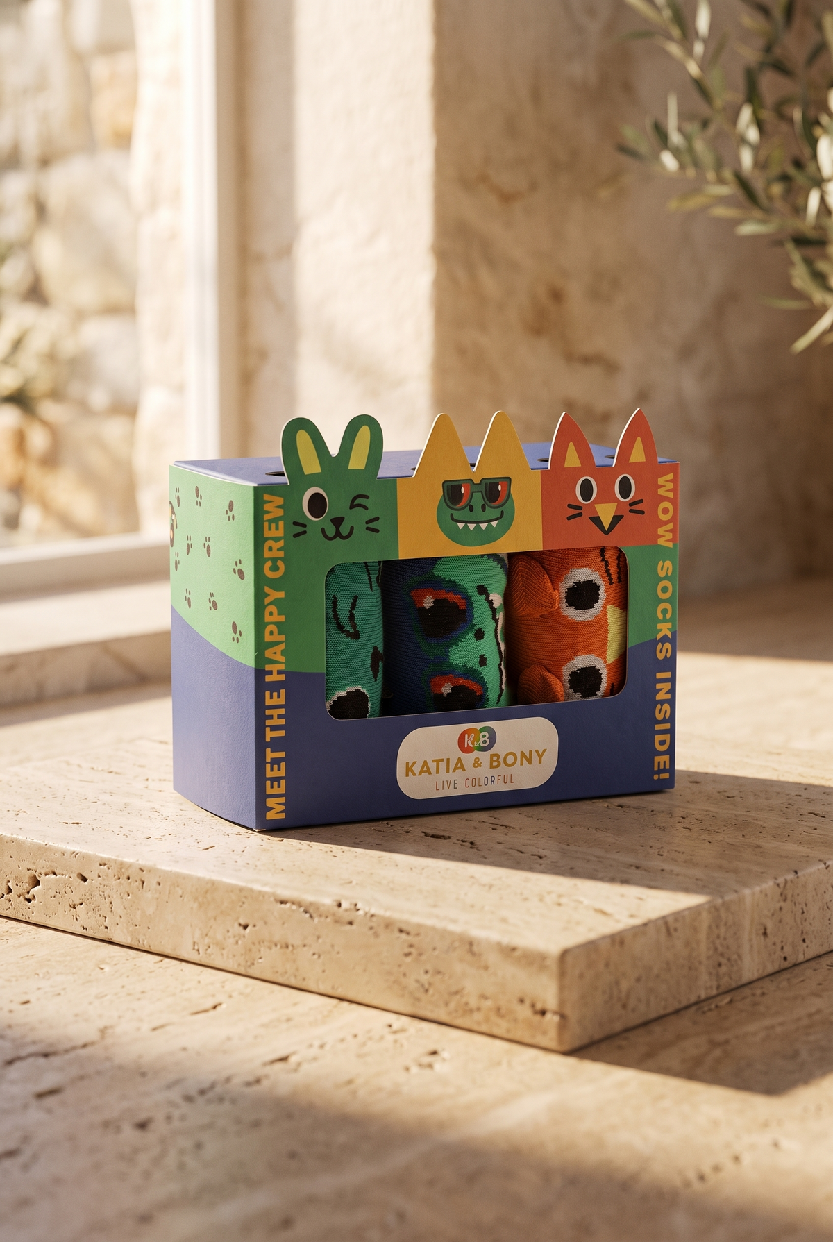 3PCK Patterned Boxed Children's Sock MIX