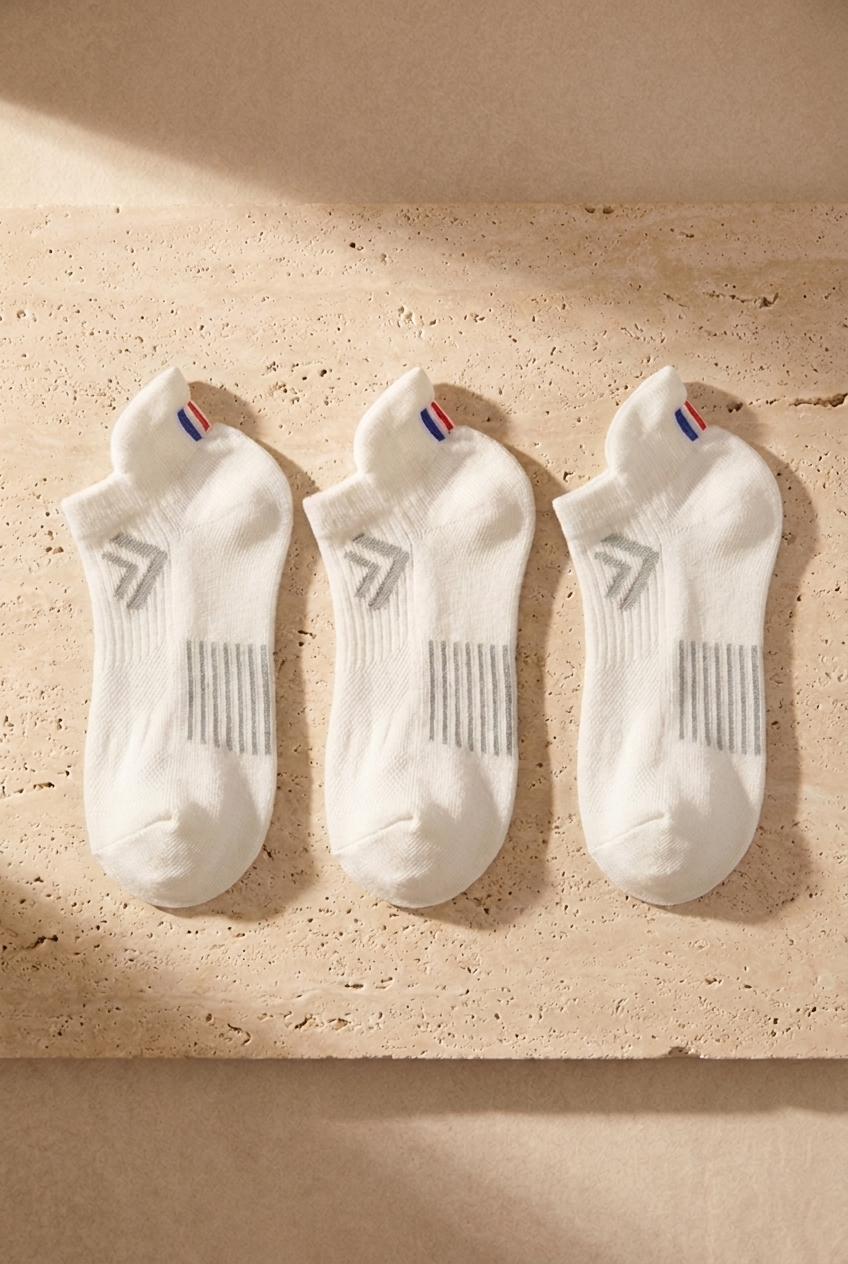 3PCK 2021-222 GOLF UNISEX STEP SOCKS WHITE-WHITE-WHITE