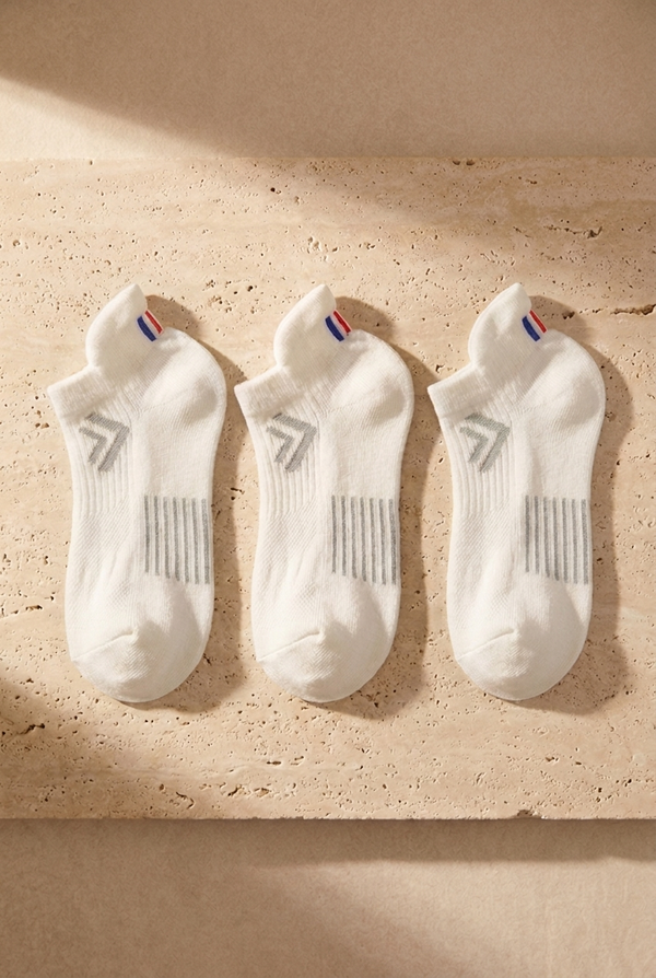 3PCK 2021-222 GOLF UNISEX STEP SOCKS WHITE-WHITE-WHITE