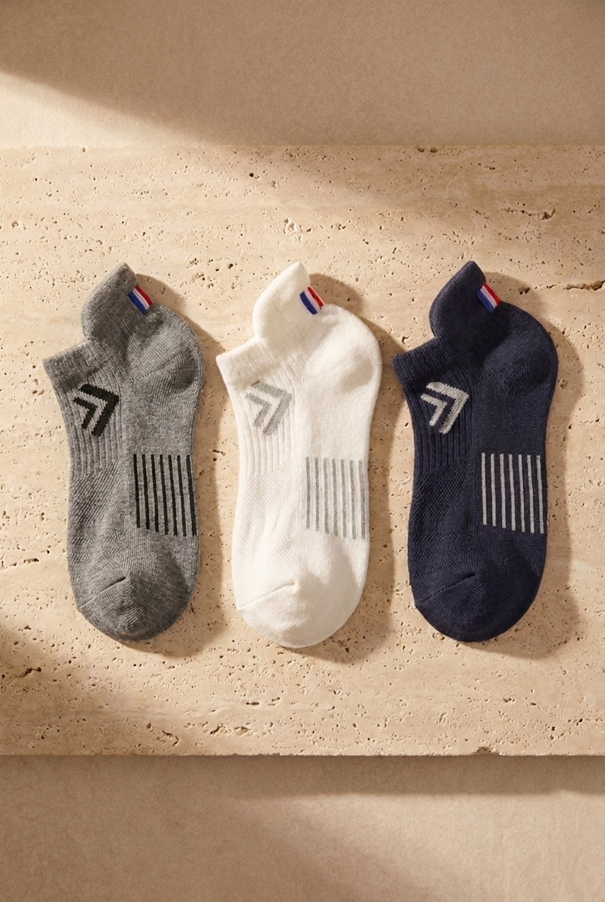 3PCK 2021-222 GOLF UNISEX STEP SOCKS WHITE/NAVY/GREY