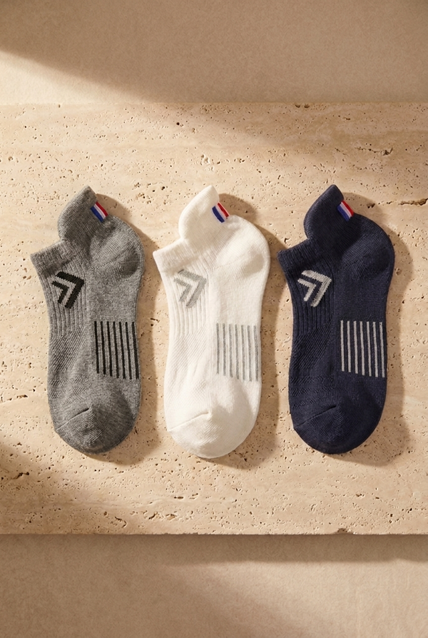 3PCK 2021-222 GOLF UNISEX STEP SOCKS WHITE/NAVY/GREY
