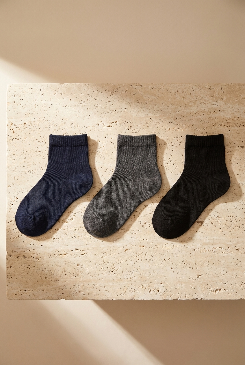 3PCK HAROLD BAMBOO KIDS SOCKS ANTRACITE-NAVY-BLACK