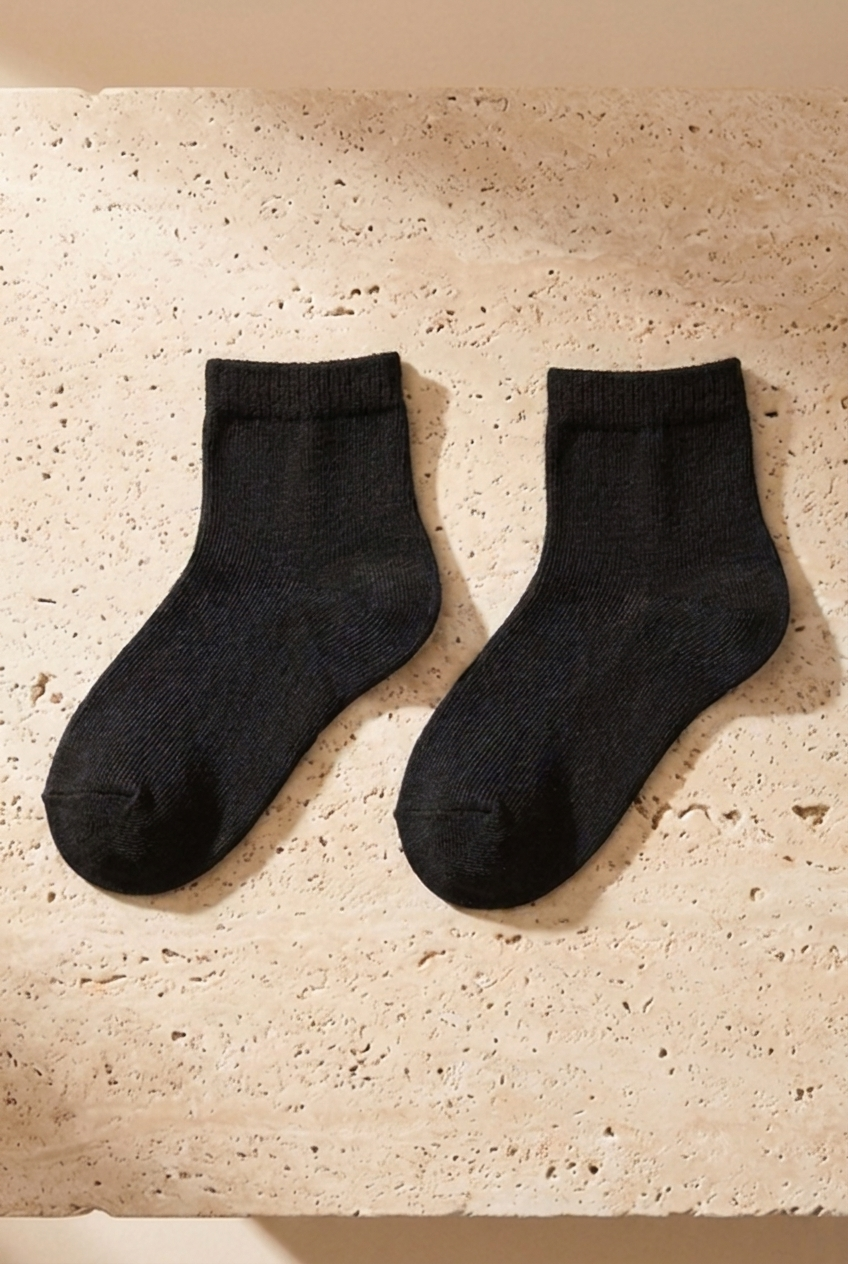 3PCK HAROLD BAMBOO KIDS SOCKS BLACK-BLACK-BLACK