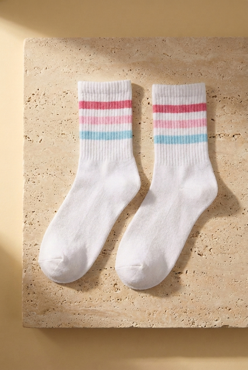 3PCK GIRL CHILDREN COLORFUL DERBY SOCKET SOCKS NEON MIX