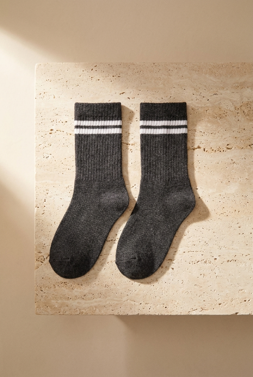 3PCK STRIPED BOYS SOCKET SOCKS BLACK MIX