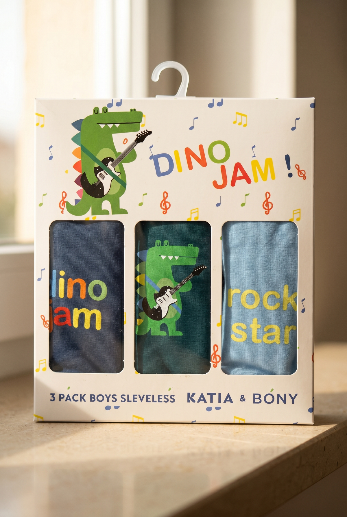 3PCK Crocodile Pattern Boys' Boxed Undershirt BLUE