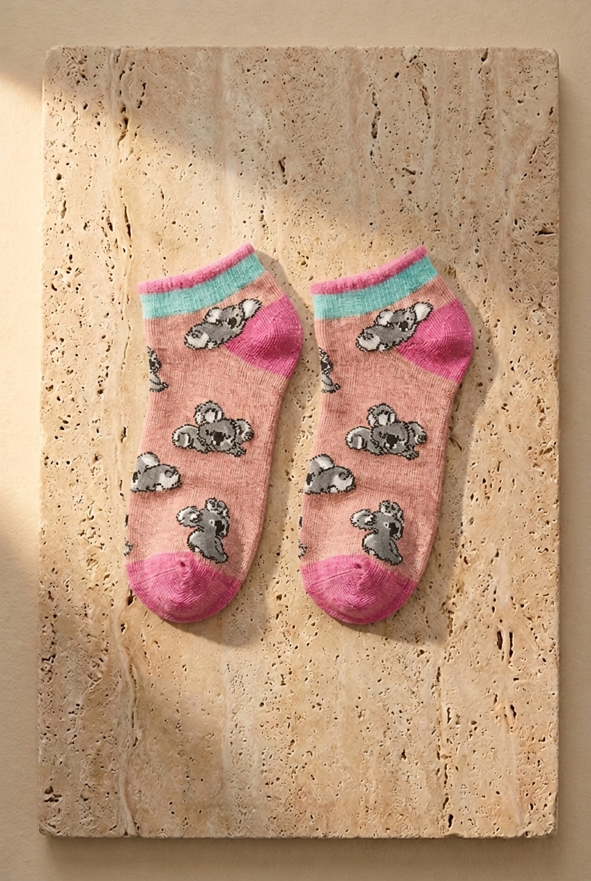 4PCK LAZY KOALA GIRLS STEP SOCKS MIX