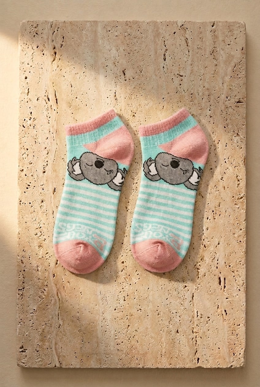 4PCK LAZY KOALA GIRLS STEP SOCKS MIX