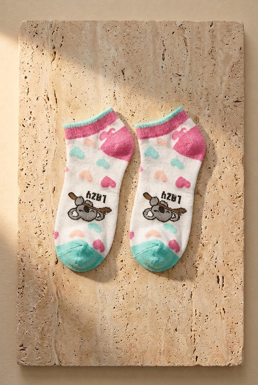 4PCK LAZY KOALA GIRLS STEP SOCKS MIX
