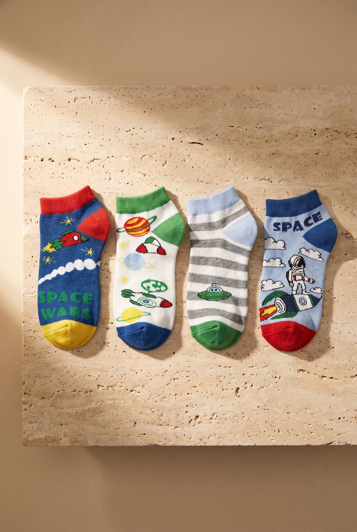 4PCK SPACE BOYS STEP SOCKS MIX