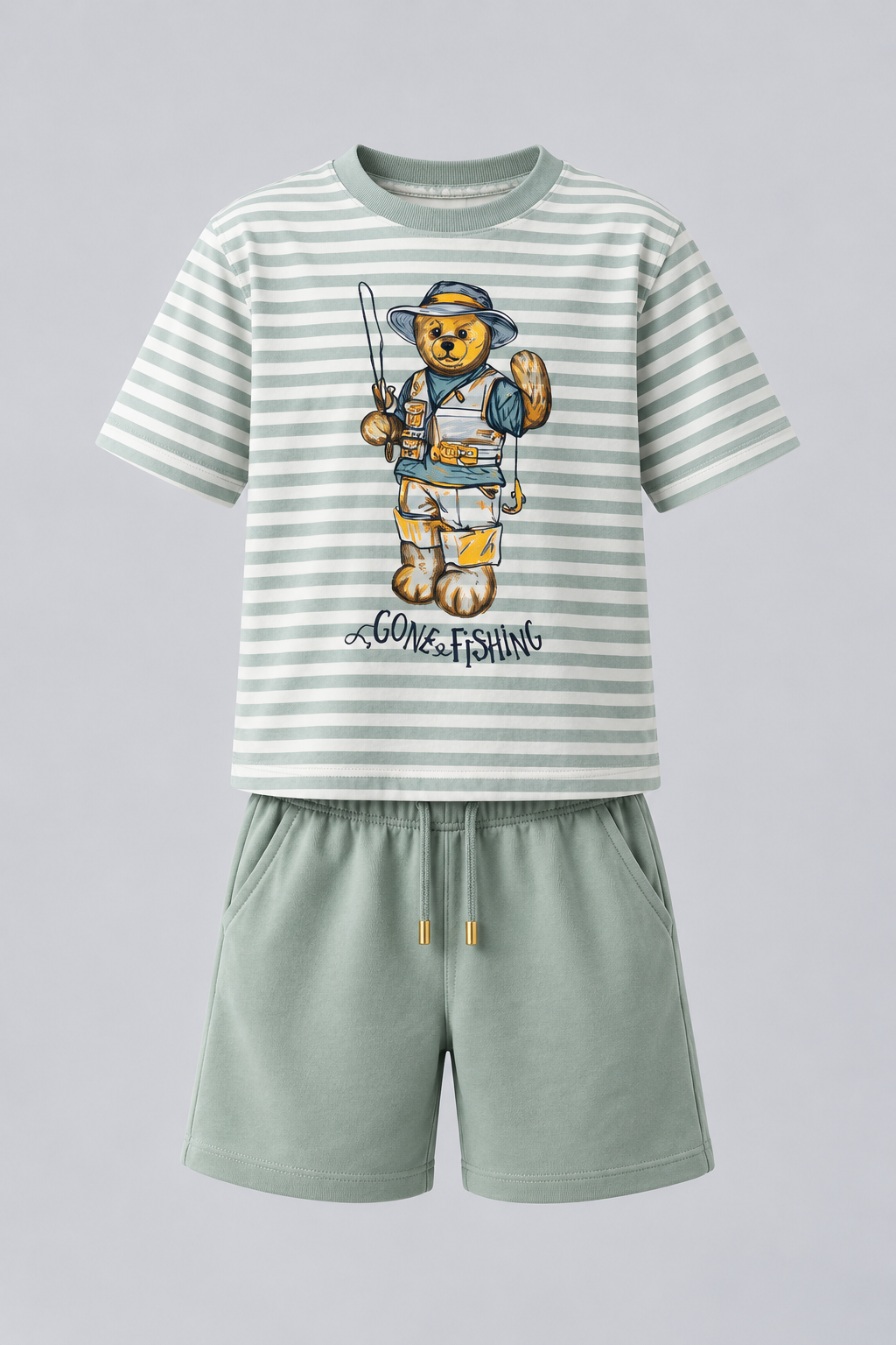 SEA LA VIE TEDDY BOY SHORTS SET GREEN