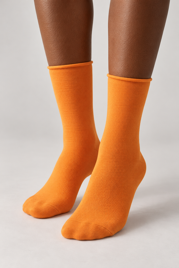 ELASTIC MODAL WOMEN SOCKS NEON ORANGE