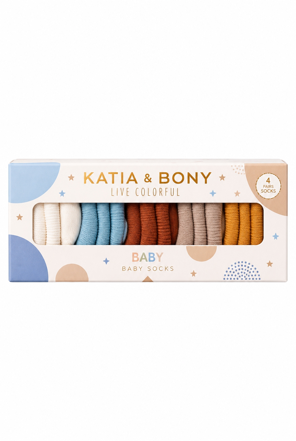 5PCK BOXED NEWBORN SOCKS BROWN MIX