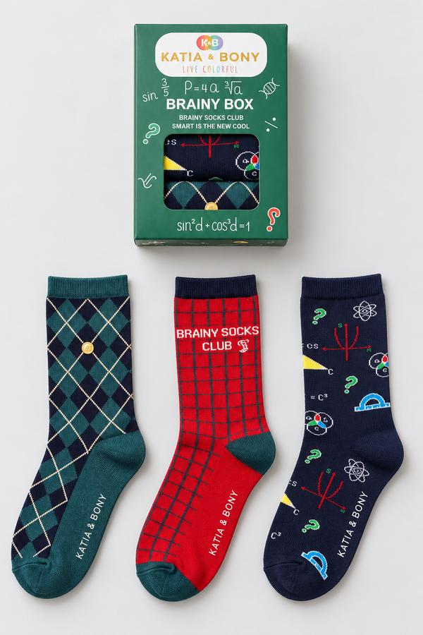 MATHS BOXED CHILDREN'S SOCKS MIX