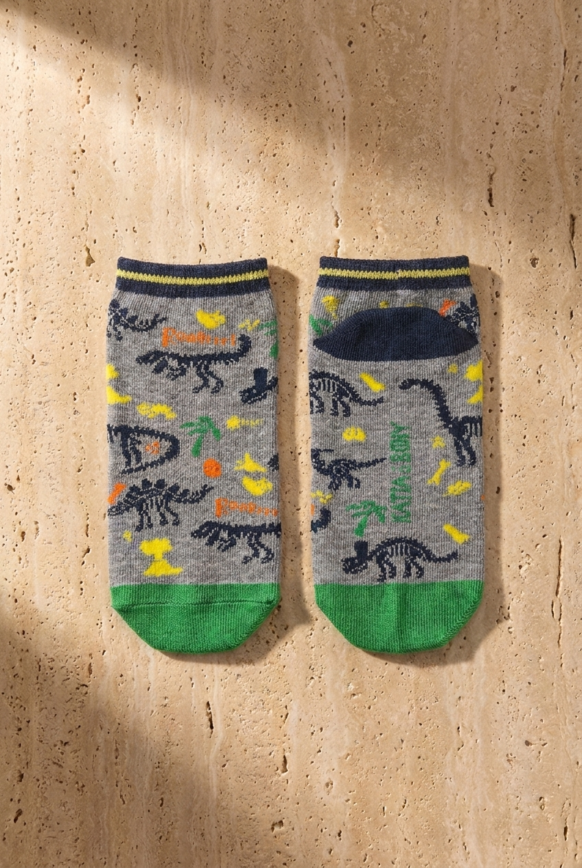 4PCK DINOSAUR BOYS STEP SOCKS MIX