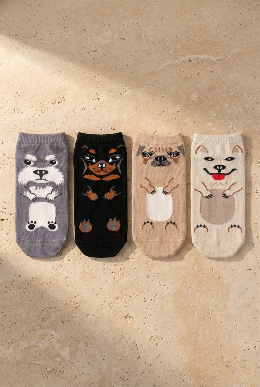 4PCK ANIMAL PRINT CHILDREN'S STEP SOCKS MIX