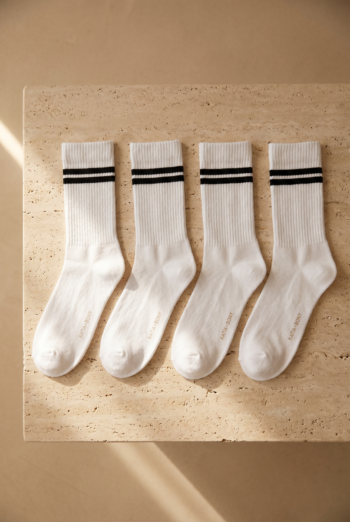 4 PCK STRIPED UNISEX SOCKET SOCKS WHITE