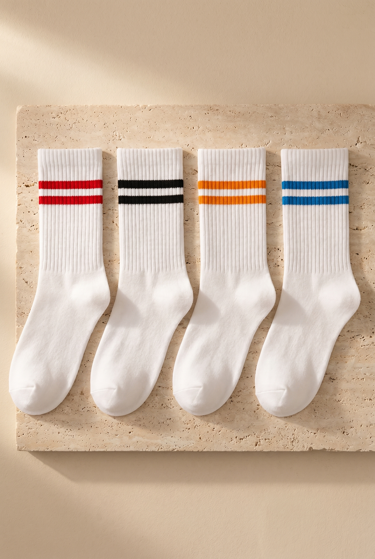 4 PCK STRIPED UNISEX SOCKET SOCKS MIX