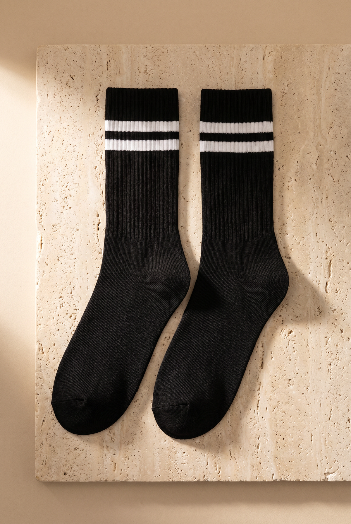 4 PCK STRIPED UNISEX SOCKET SOCKS BLACK