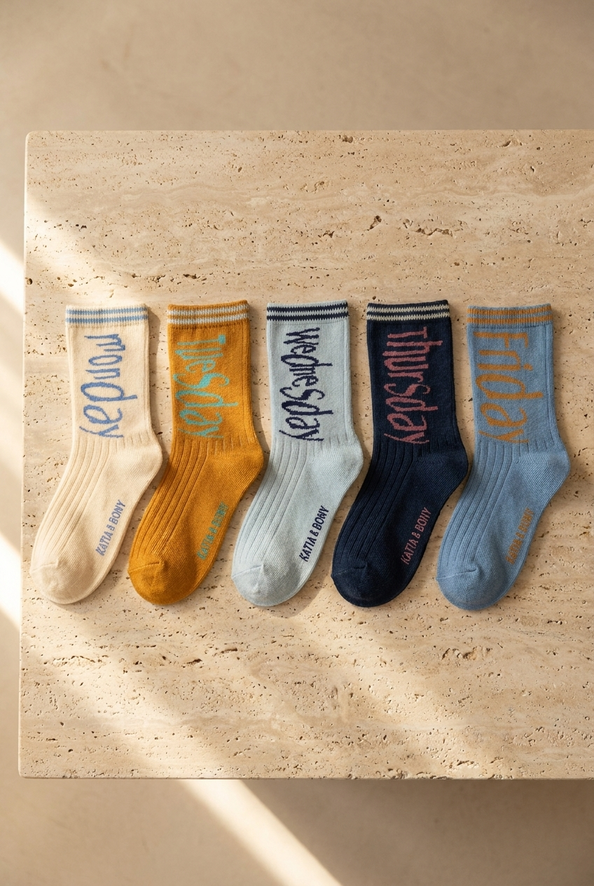 5PCK WEEKDAYS KIDS SOCKET SOCKS MIX