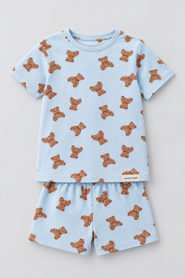 Teddy Packaged Children's Shorts Set BLUE