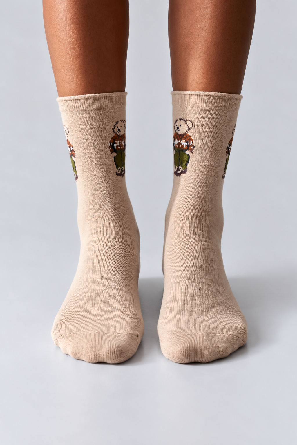 TEDDY WITHOUT ELASTIC MODAL WOMEN SOCKS LIGHT BROWN