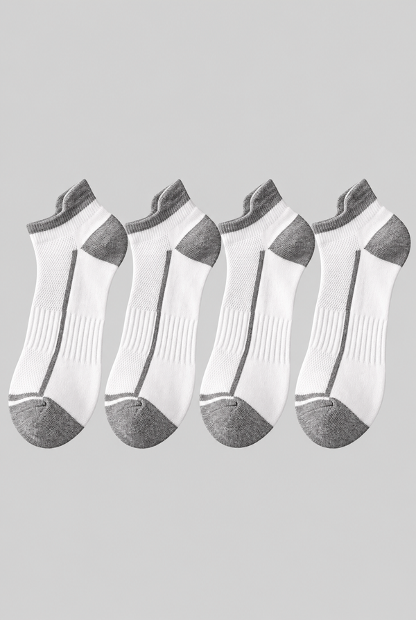 4-PACK MEN'S SPORT NO-SHOW SOCKS - GREY MIX
