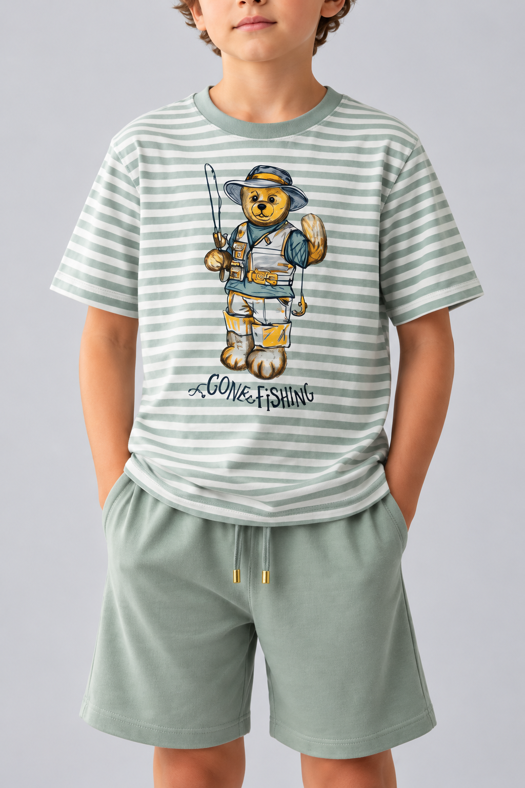 SEA LA VIE TEDDY BOY SHORTS SET GREEN