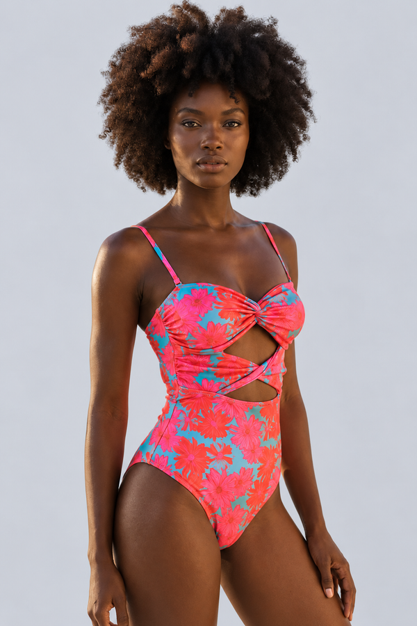 FLORAL OUTBURST FLORAL WOMEN'S SWIMSUIT PINK