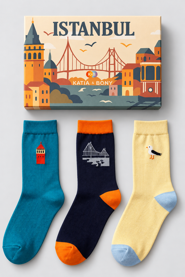 3PCK ISTANBUL BOSPORUS BOXED UNISEX SOCKET SOCKS MIX