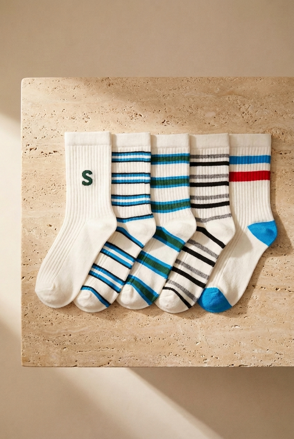 PACK OF 5 BOYS SOCKET SOCKS MIX