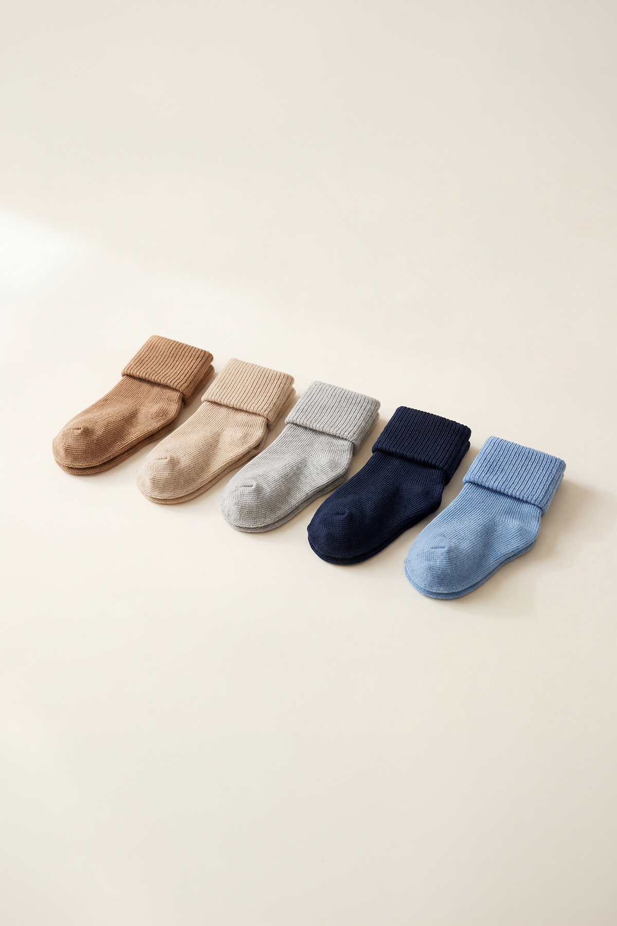 NEWBORN 5 PCK BABY SOCKS BAMBOO BLUE MIX