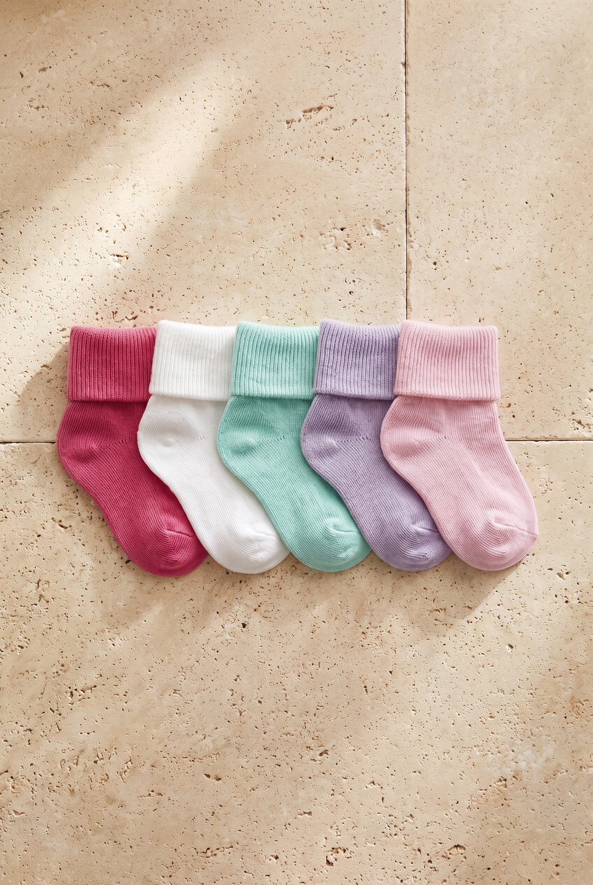 NEWBORN 5 PCK BABY SOCKS BAMBOO PINK MIX