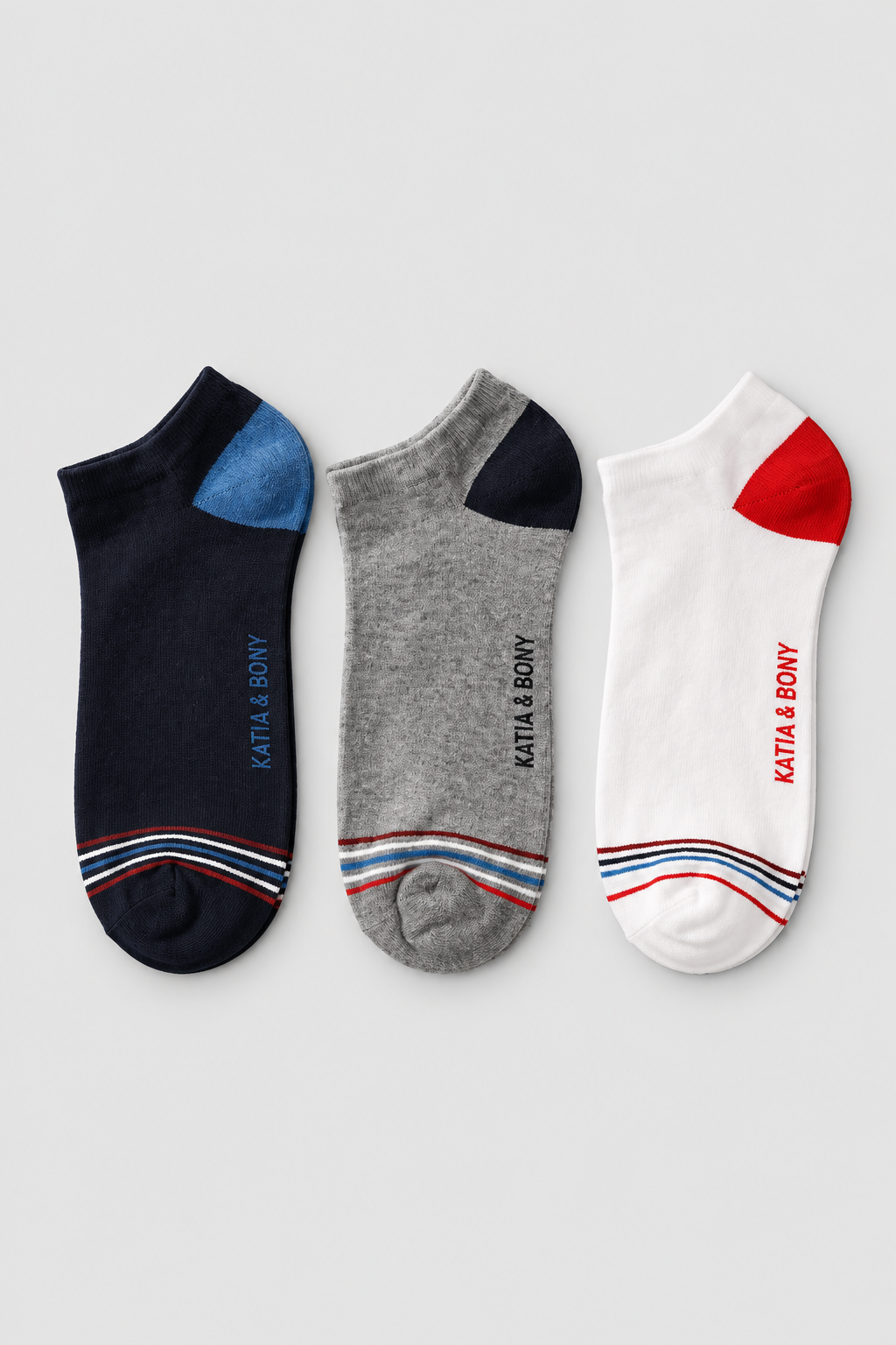 3PCK RETRO MEN STEP SOCKS WHITE/NAVY/GREY