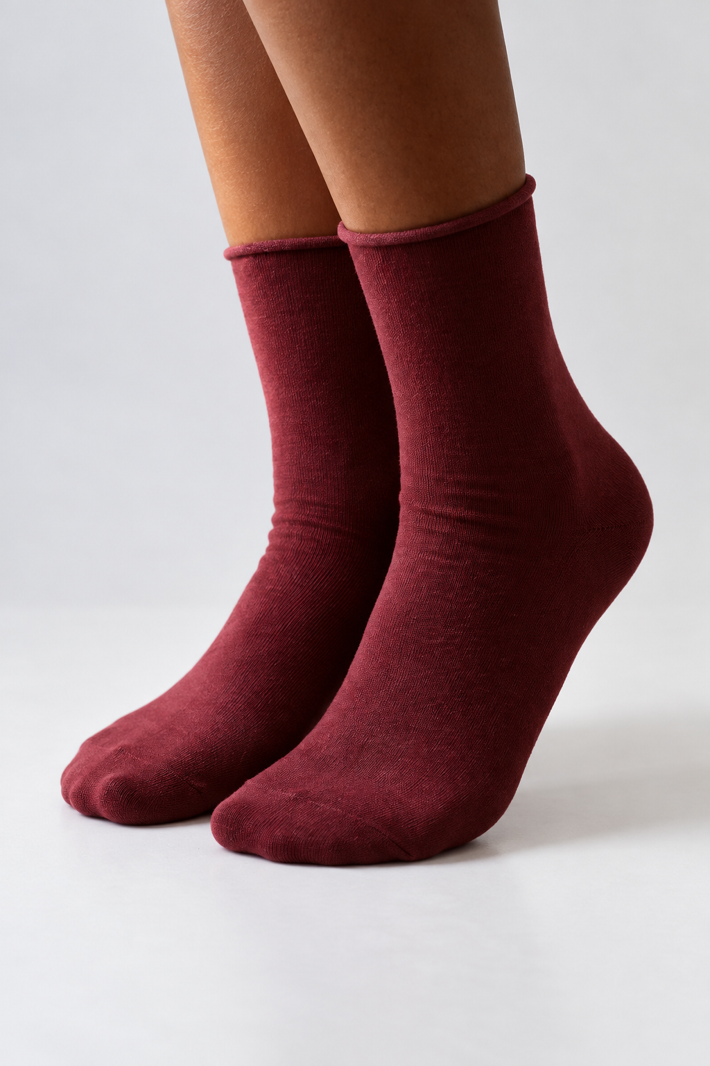 ELASTIC MODAL WOMEN SOCKS DARK BORDEAUX