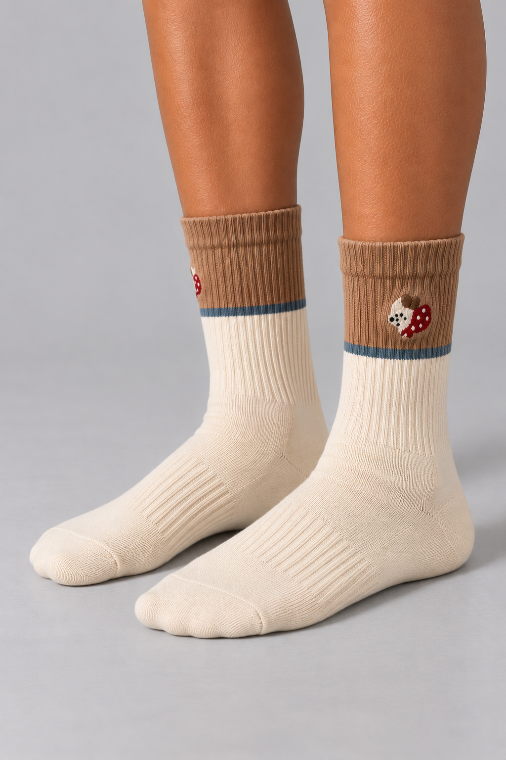 2PCK DOG UNISEX SOCKS ECRU MIX