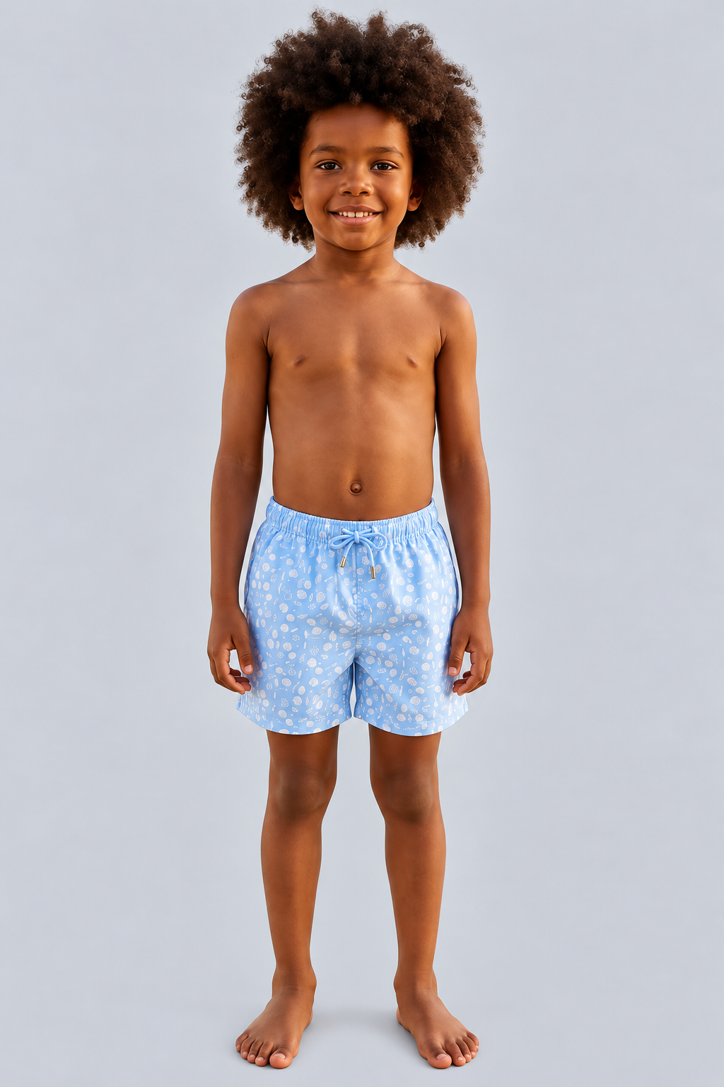MEDITERRANEAN SHELL BOYS SWIM SHORTS BLUE