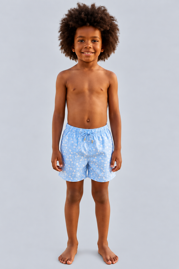 MEDITERRANEAN SHELL BOYS SWIM SHORTS BLUE