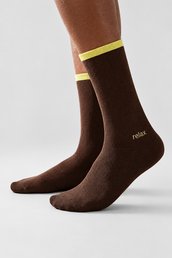 RELAX MEN SOCKET SOCKS BROWN
