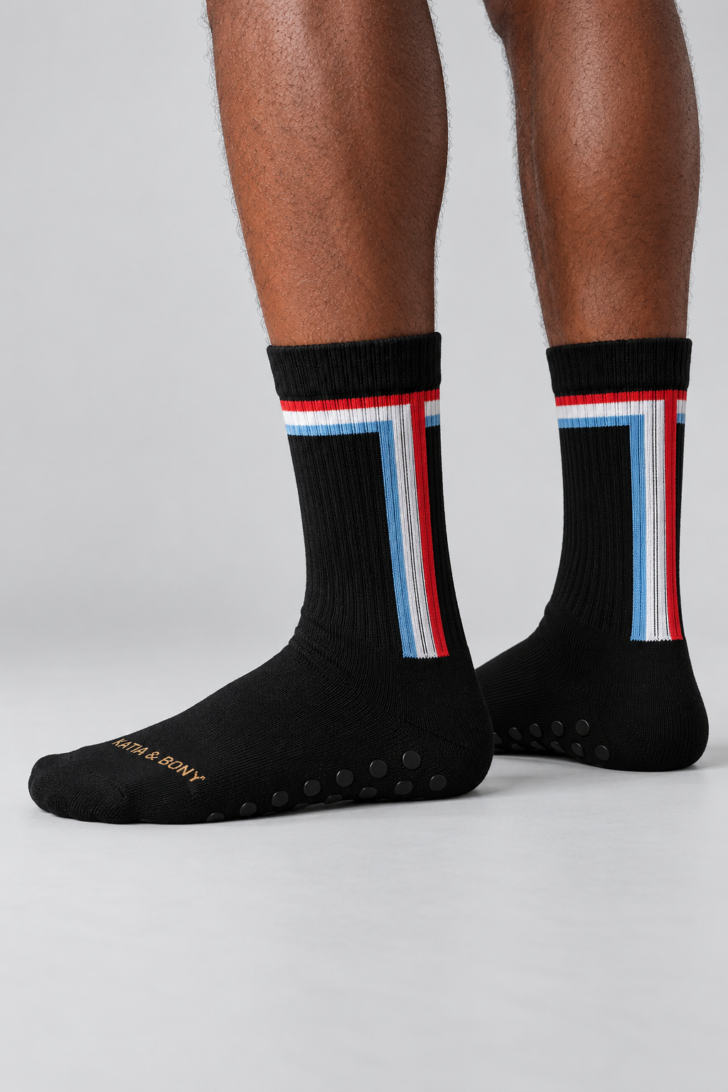 STRIPED PADEL UNISEX SOCKET SOCKS BLACK