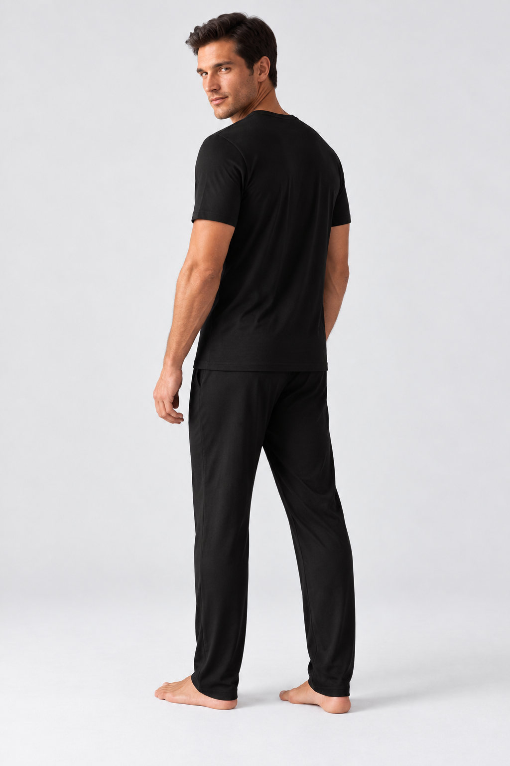 NEW SILVER MEN PYJAMAS BOTTOM BLACK