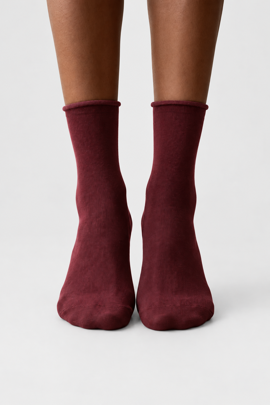 ELASTIC MODAL WOMEN SOCKS DARK BORDEAUX