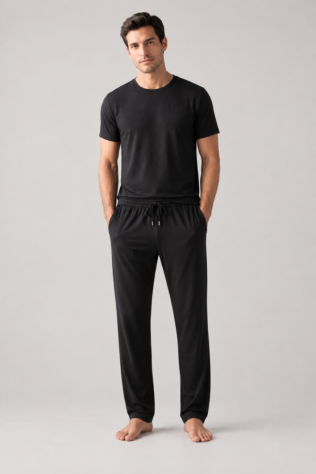 NEW SILVER MEN PYJAMAS BOTTOM BLACK