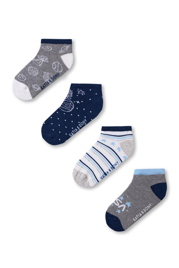 4PCK NASA KIDS STEP SOCKS MIX