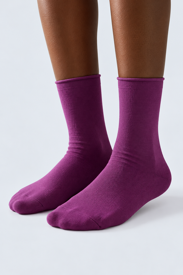 ELASTIC MODAL WOMEN SOCKS DARK PURPLE