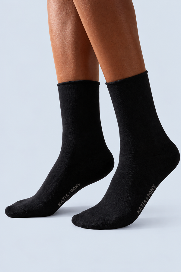 ELASTIC MODAL WOMEN SOCKS BLACK